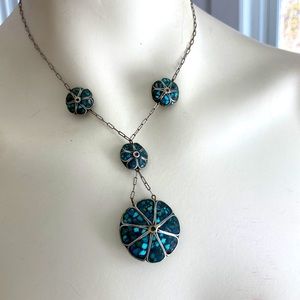 Vintage silver and turquoise necklace